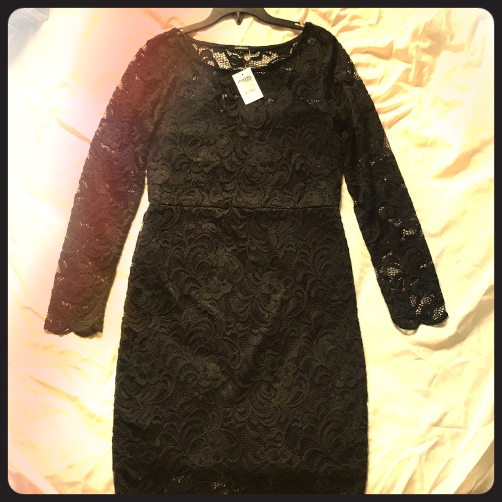 Black Long Sleeve Lace Dress